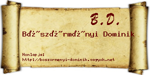 Böszörményi Dominik névjegykártya